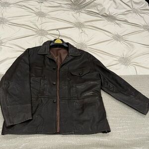 Carlo Fagiani leather jacket brown size M